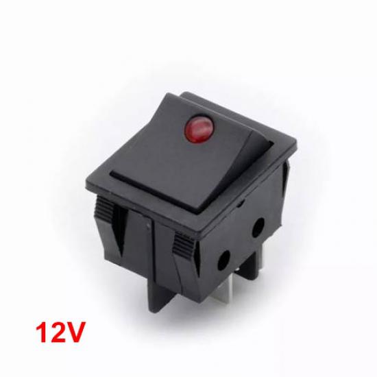 MR-104-12 RED 12V SWITCH WITH LARGE RED DOT LIGHT