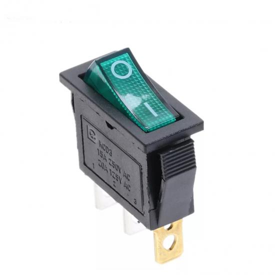 MR-113 SINGLE NARROW GREEN LIGHT SWITCH ON-OFF 3P