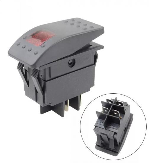 MR-134M MARINE SWITCH WITH RED LIGHT ON-OFF 12-24V 4 LEGS