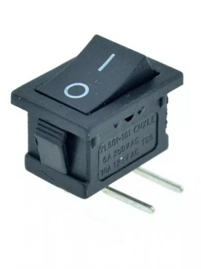 MR-120D MINI BLACK NO LIGHT SWITCH ON-OFF 2P 90 DEGREE PCB NEEDLE LEG