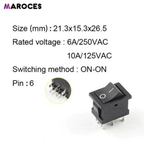 MR-121-6 BOOSTER SWITCH BLACK WITHOUT LIGHT 6 LEGS