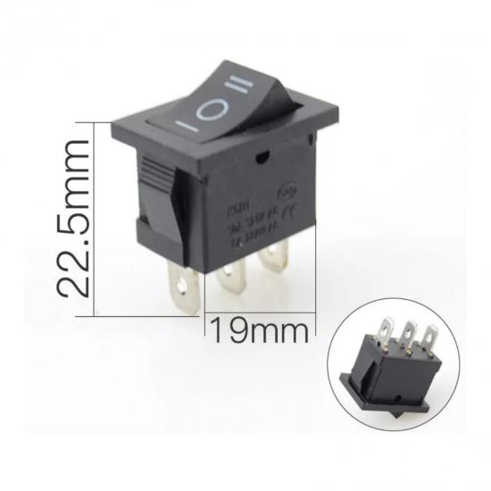 MR-123 MINI BLACK WITHOUT LIGHT LPG SWITCH ON-OFF-ON 3 LEGS