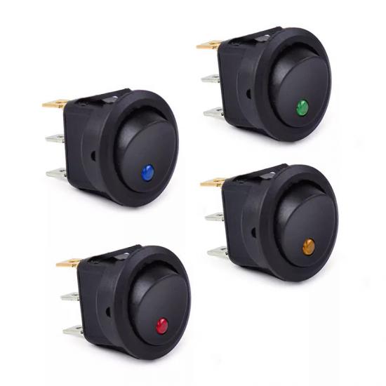 4 PCS 12V 20 AMPER 20MM MARINE SWITCH WITH POINT LIGHT