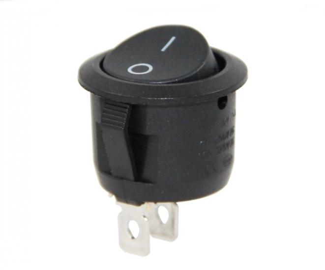 MR-133-5 ROUND NON-ILLUMINATED SWITCH ON-OFF 2 LEGS BLACK BOTTOM ROUND CASE