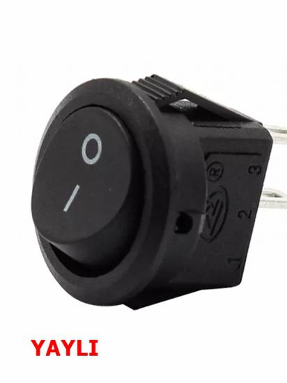 MR-133-2 ROUND NON-ILLUMINATED SWITCH ON-OFF 2 LEGS SPRING BLACK