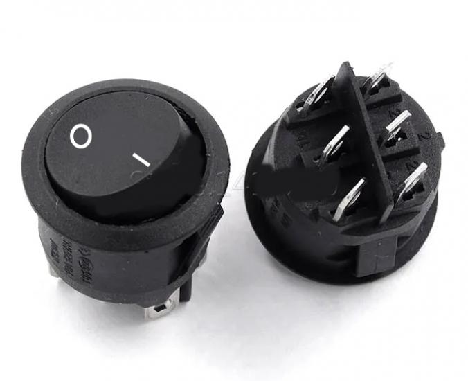 MR-133-6 ROUND NON-ILLUMINATED SWITCH ON-OFF 6 LEGS BLACK