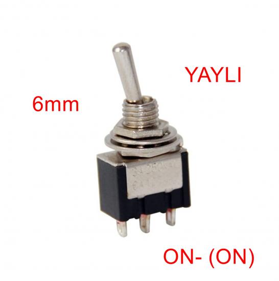 MR-141 TOGGLE SWITCH ON-(ON) 3 LEGS (MTS-112) ONE SIDE WITH SPRING