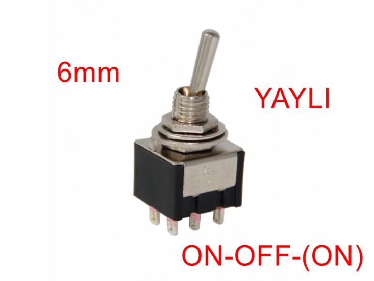 MR-147 TOGGLE SWITCH ON-OFF-(ON) 6 BACAKLI TEK TARAFA YAYLI (MTS-213)