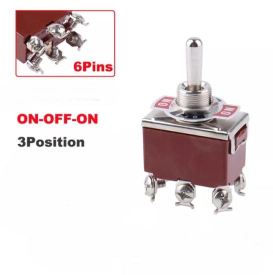 MR-158 12MM TOGGLE SWITCH BÜYÜK BOY ON-OFF-ON 6P VİDALI