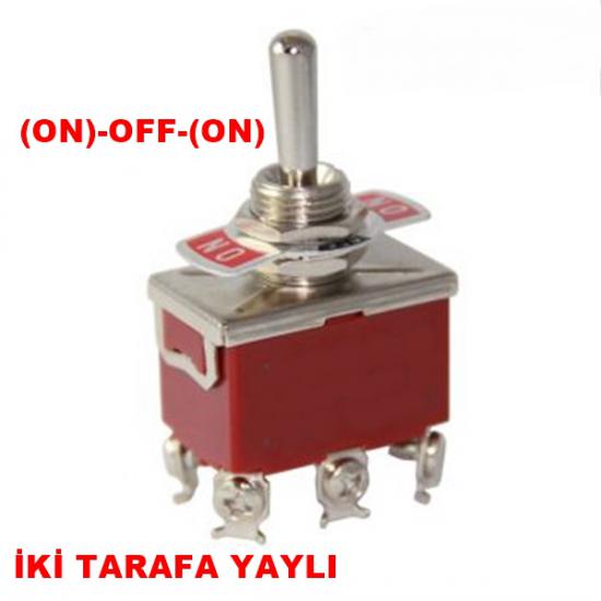 MR-160 TOGGLE SWITCH BÜYÜK BOY (ON)-OFF-(ON) 6 BACAKLI VİDALI İKİ TARAFA YAYLI