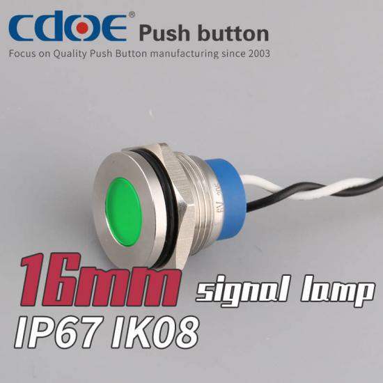 16mm BLUE COLOR METAL CABLE WATERPROOF SIGNAL LAMP IP67