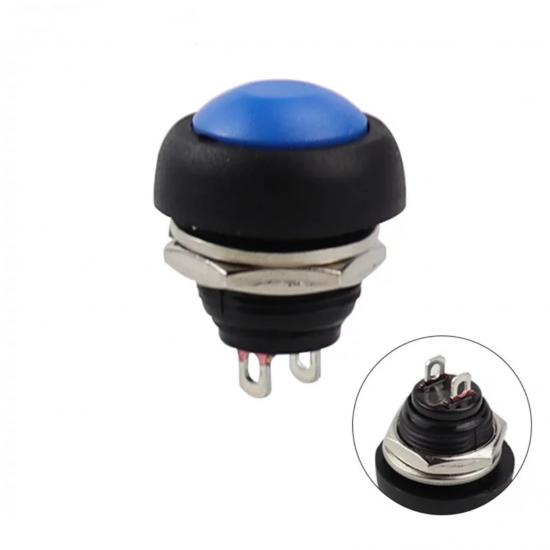 MR-184 12mm PUSH BUTTON PLASTIC BLUE (PBS-33B)