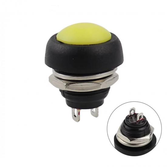 MR-184 12mm PUSH BUTTON PLASTIC YELLOW ( PBS-33B )