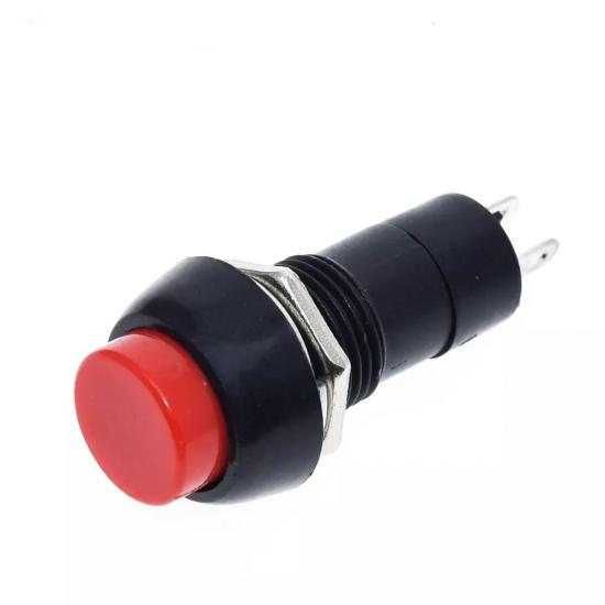 MR-186 12mm RED STAY-FREE PUSH BUTTON PLASTIC (PBS11B) WITH SPRING