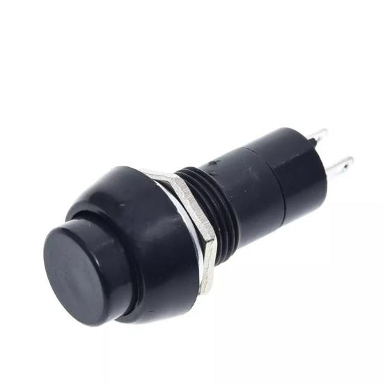 MR-186 12mm BLACK PUSH BUTTON PLASTIC (PBS11B) WITH SPRING