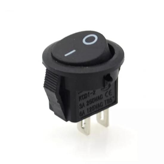 MR-134E MINI (S) ROUND NON-ILLUMINATED SWITCH ON-OFF 2 LEGS BLACK