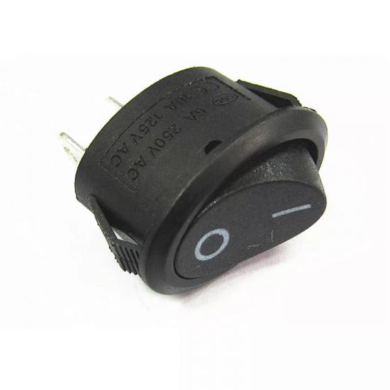 MR-134C OVAL NON-ILLUMINATED SWITCH ON-OFF 2 LEGS BLACK