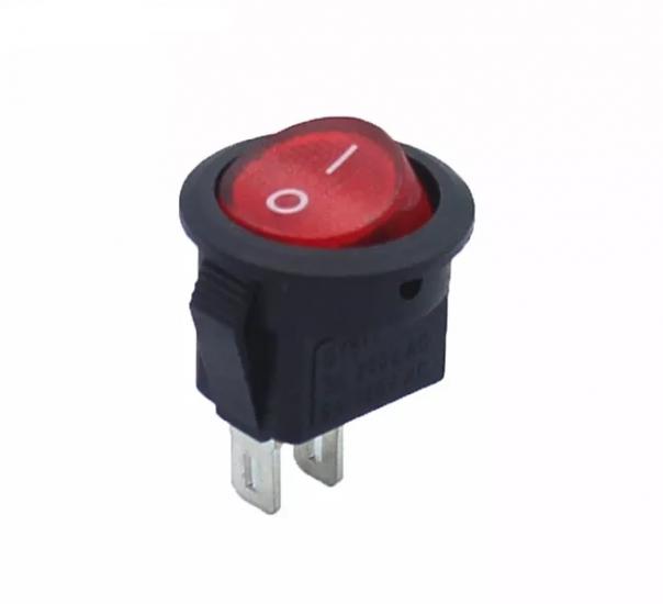 MR-134E MINI (S) ROUND NON-ILLUMINATED SWITCH ON-OFF 2 LEGS RED