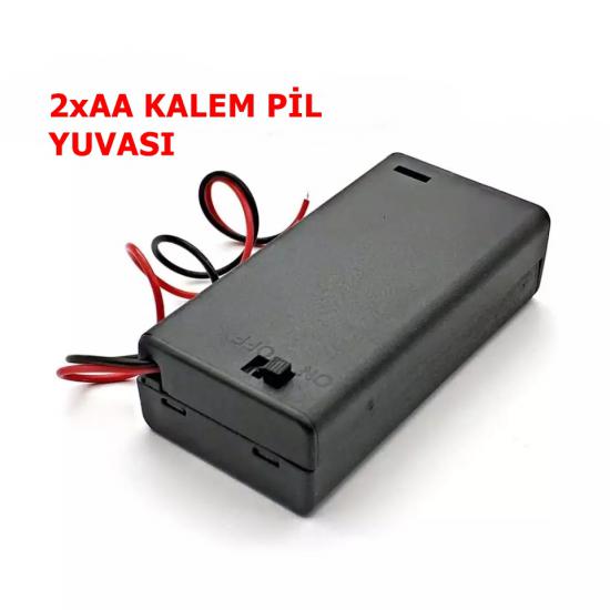 MR-233C 2 Lİ KALEM PİL KUTUSU KAPAKLI SWİÇLİ (AA)