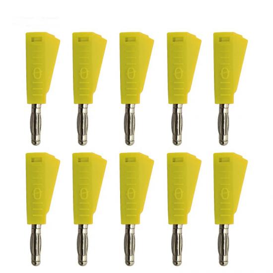 10PCS 4MM TRIANGLE YELLOW BANAN JACK PLUG