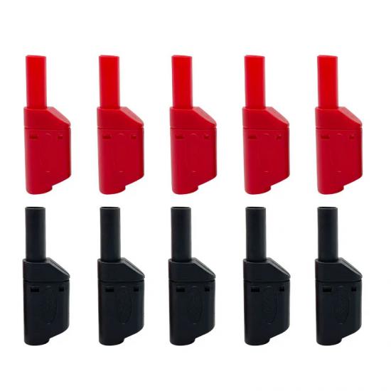 5 SETS 4MM SHIELDED TYPE BANAN JACK PLUGS RED BLACK