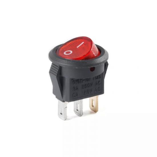 MR-134D MINI (S) ROUND RED LIGHT SWITCH ON-OFF 3 LEGS