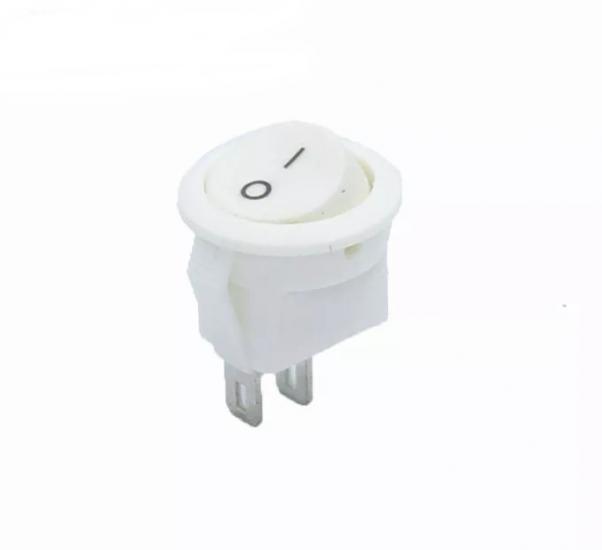 MR-134E MINI (S) ROUND NON-ILLUMINATED SWITCH ON-OFF 2 LEGS WHITE CASE