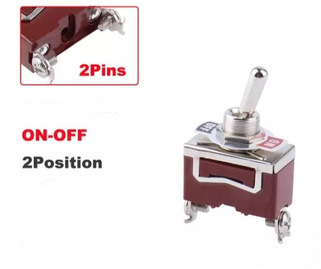 MR-152-2 12mm TOGGLE SWITCH BÜYÜK BOY ON-OFF 2 BACAKLI VİDALI