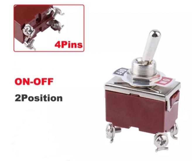 MR-156 12MM TOGGLE SWITCH BÜYÜK BOY ON-OFF 4 BACAKLI VİDALI