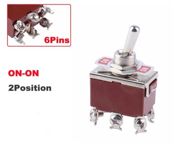 MR-157 12MM TOGGLE SWITCH BÜYÜK BOY ON-ON 6 BACAKLI VİDALI